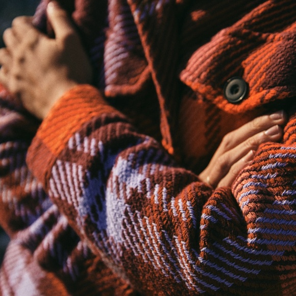 Outerknown Cloud Weave Shirt Jacket in Addison Plaid NWT - Picture 5 of 11